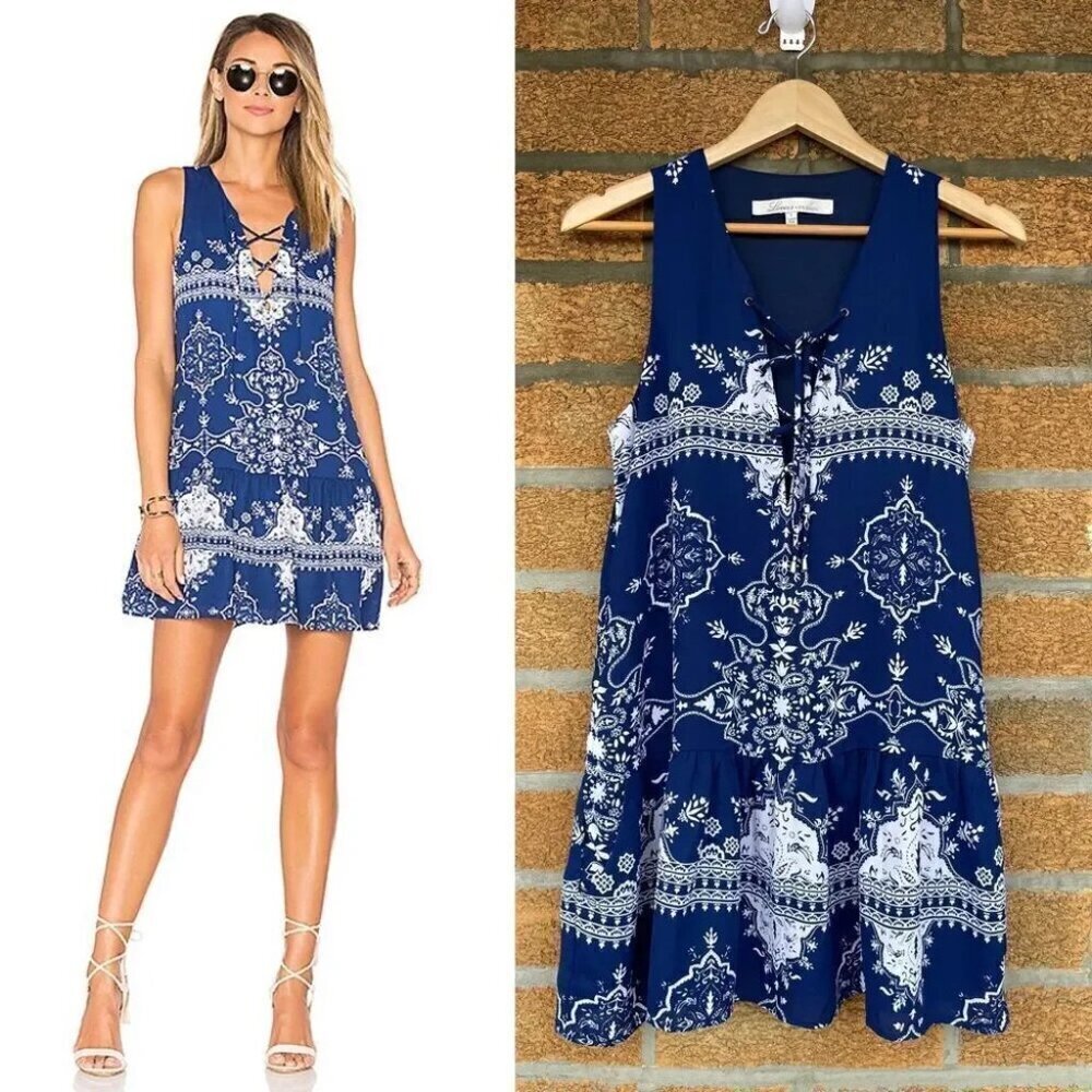 lovers + friends Temple Dress in Blue Temple Scarf small